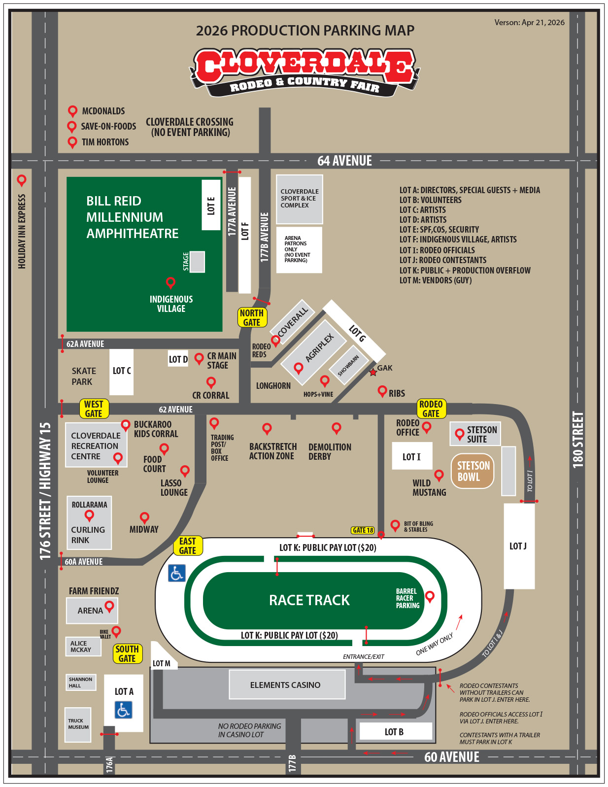 2026 Cloverdale Rodeo parking map