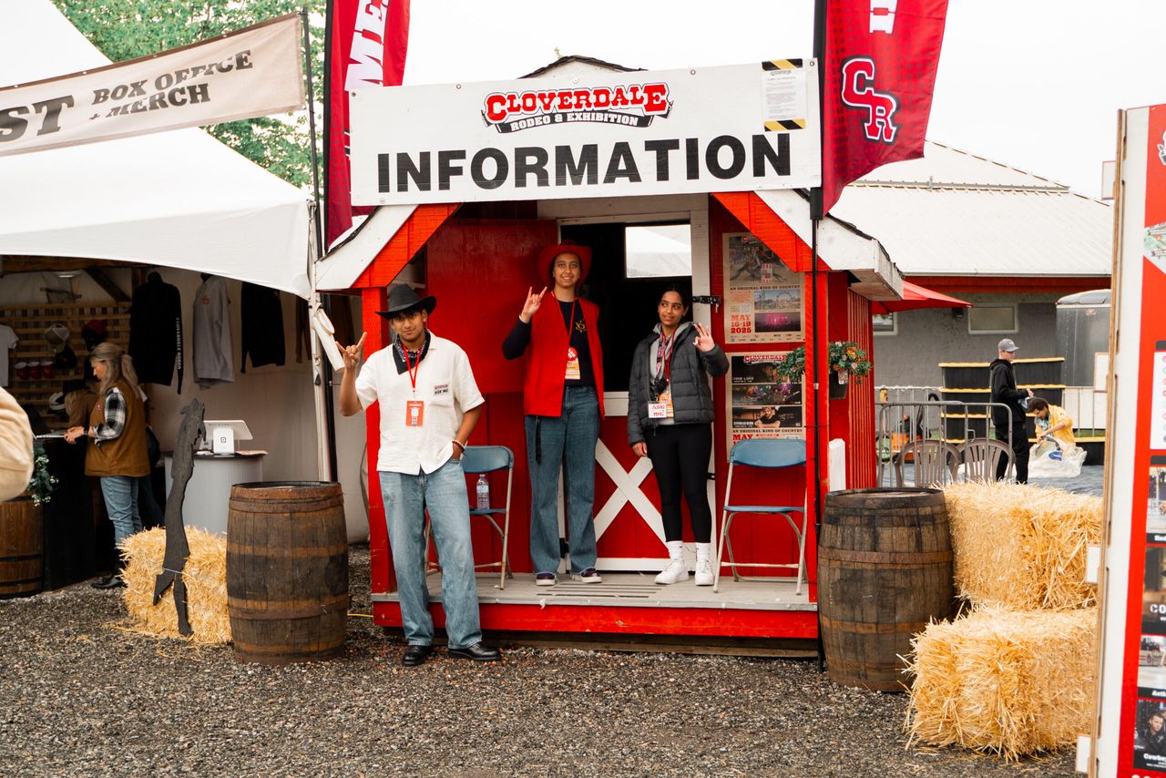 Information stand at the Cloverdale Rodeo