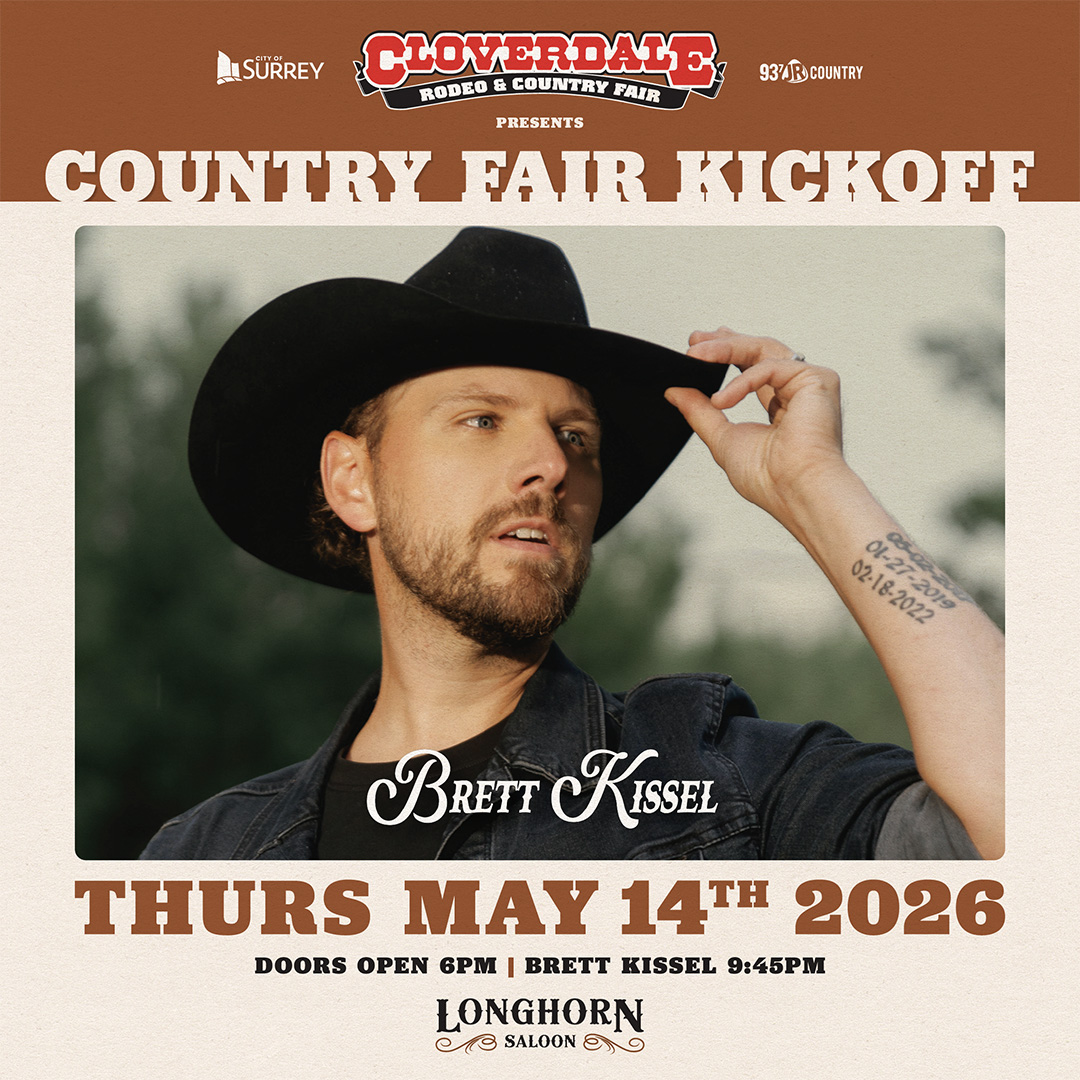 Brett Kissel performing at the Cloverdale Rodeo and Country Fair