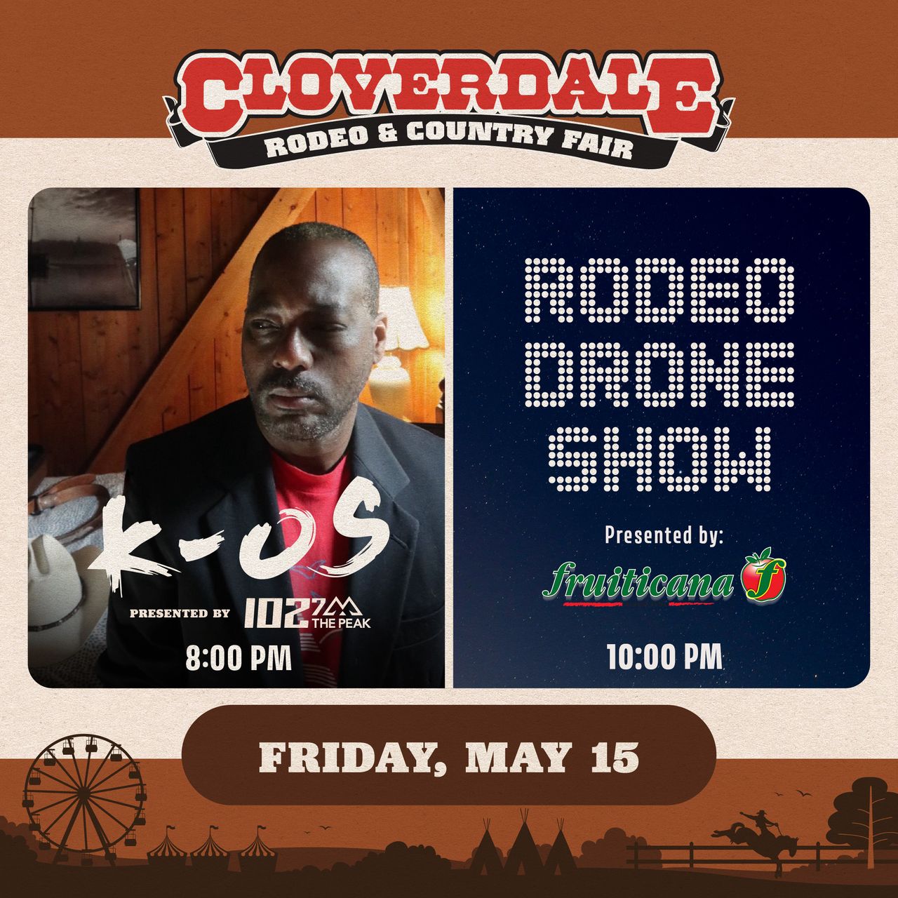 Friday night headline acts at the 2026 Cloverdale Rodeo and Country Fair